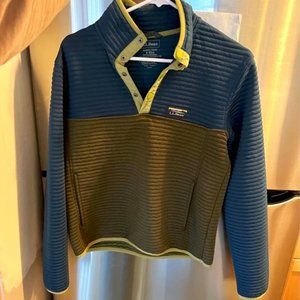 L.L. Bean Men's Airlight Knit Pullover Fleece (Dark Teal Blue)